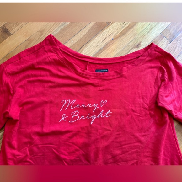 Bundle 3 red Xmas shirts. (1) Torrid 2x NWT (2) LB 18/20. - Picture 7 of 7